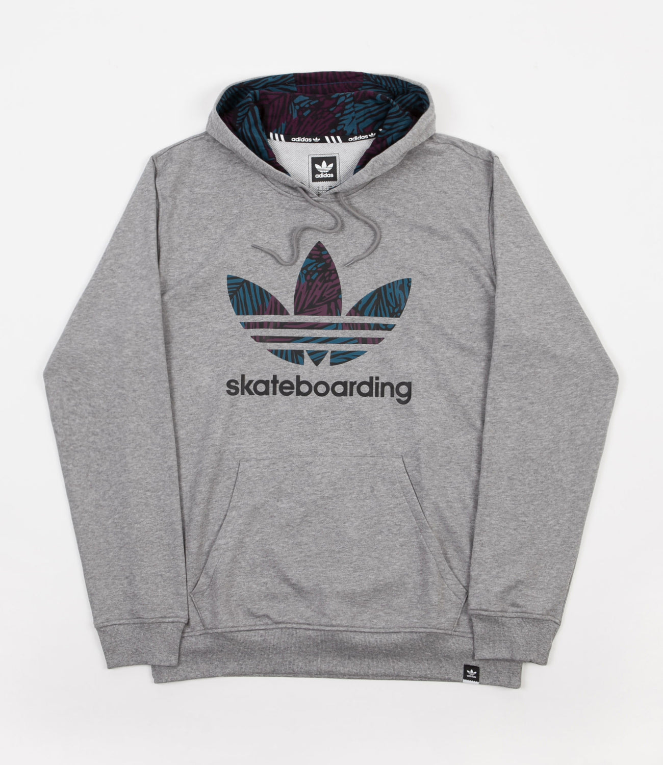 Adidas Clima 3.0 Palm Hoodie Core Heather Blue Night Red Night Flatspot