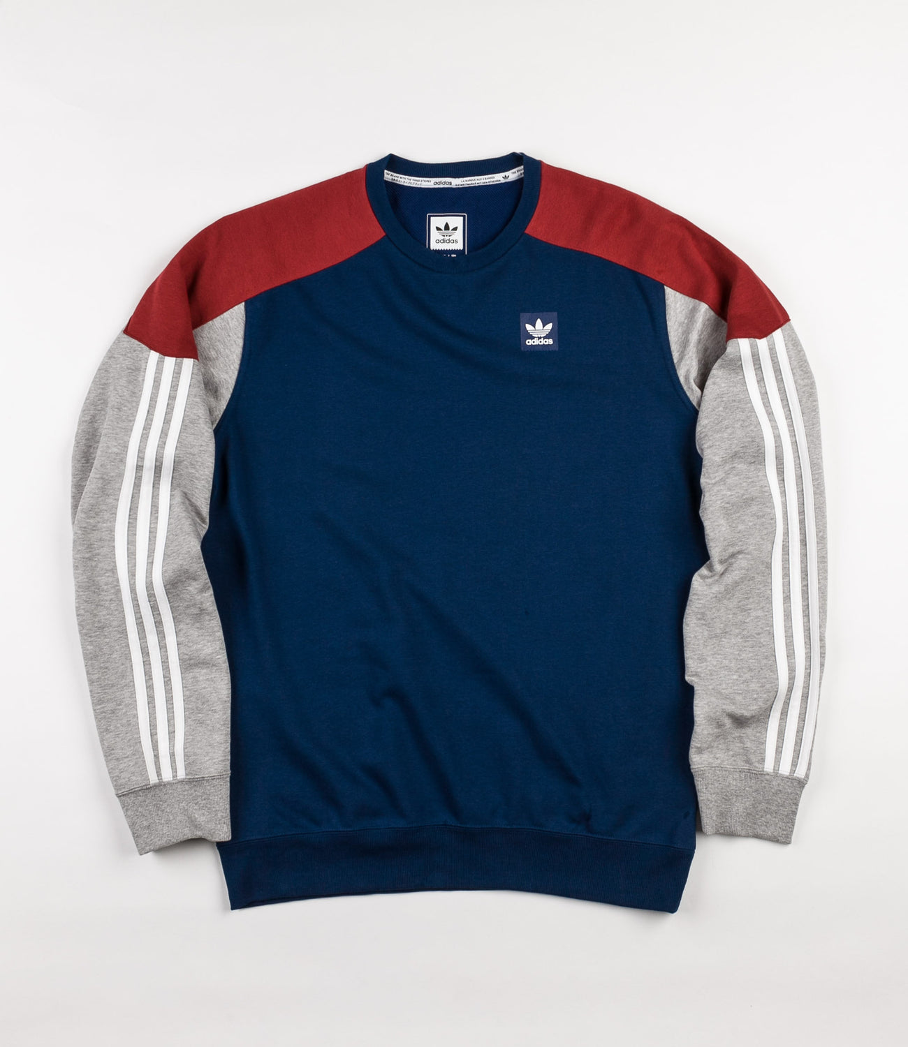 Adidas Climalite Nautical Crewneck Sweatshirt - Mystery Red / Mystery ...