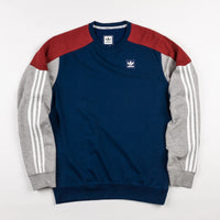 Adidas Climalite Nautical Crewneck Sweatshirt - Mystery Red / Mystery Blue / Medium Grey Heather / White thumbnail