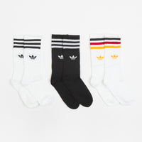 Adidas Crew Socks (3 Pair) - White / Multi thumbnail