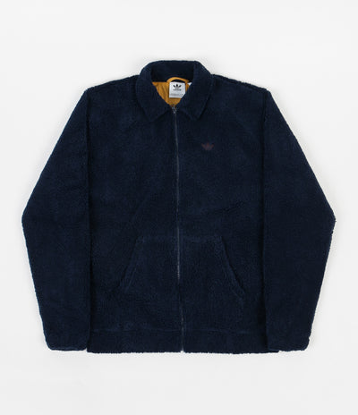 Adidas Fleece Track Jacket - Collegiate Navy / Legacy Gold / Mineral Red