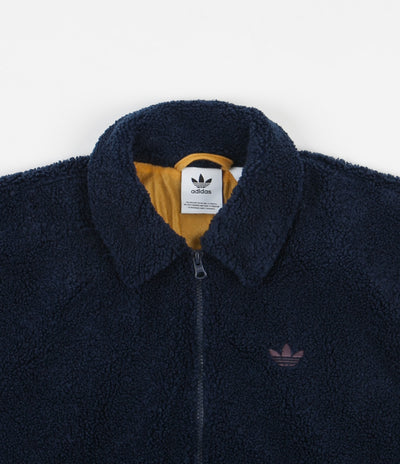 Adidas Fleece Track Jacket - Collegiate Navy / Legacy Gold / Mineral Red