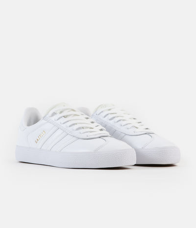 Adidas Gazelle ADV Shoes - White / White / Gold Metallic