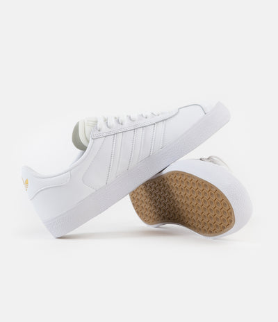 Adidas Gazelle ADV Shoes - White / White / Gold Metallic