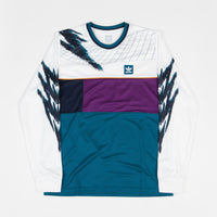 Adidas Long Sleeve Tennis Jersey - White / Tribe Purple / Real Teal thumbnail