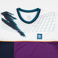 Adidas Long Sleeve Tennis Jersey - White / Tribe Purple / Real Teal thumbnail