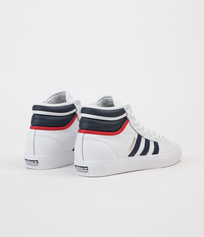 Adidas Matchcourt High RX2 Shoes - White / Collegiate Navy / Scarlet