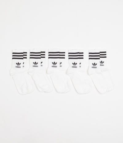Adidas Mid-Cut Crew Socks (5 Pair) - White
