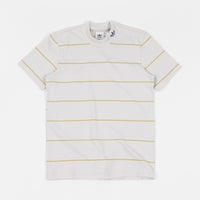 Adidas Mock Eye Yarn Dyed T-Shirt - Grey One / Mesa / Yellow Tint thumbnail