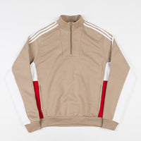 Adidas Modular FLC 2 Quarter Zip Sweatshirt - Hemp / White / Power Red thumbnail