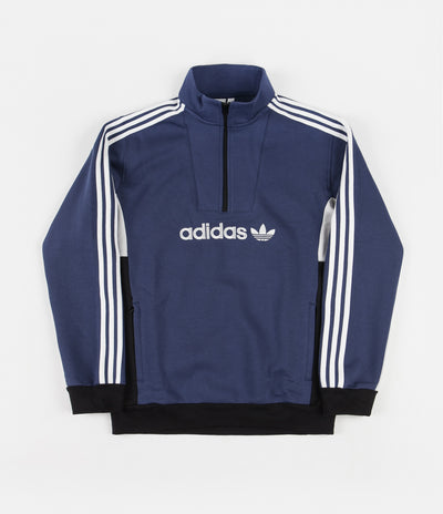 Adidas Modular Quarter Zip Sweatshirt - Tech Indigo / Grey One / White / Black