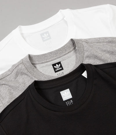 Adidas New 3 Pack T-Shirts - Core Heather / White / Black