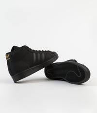 Adidas Pro Model Shoes Core Black Gold Metallic White Flatspot
