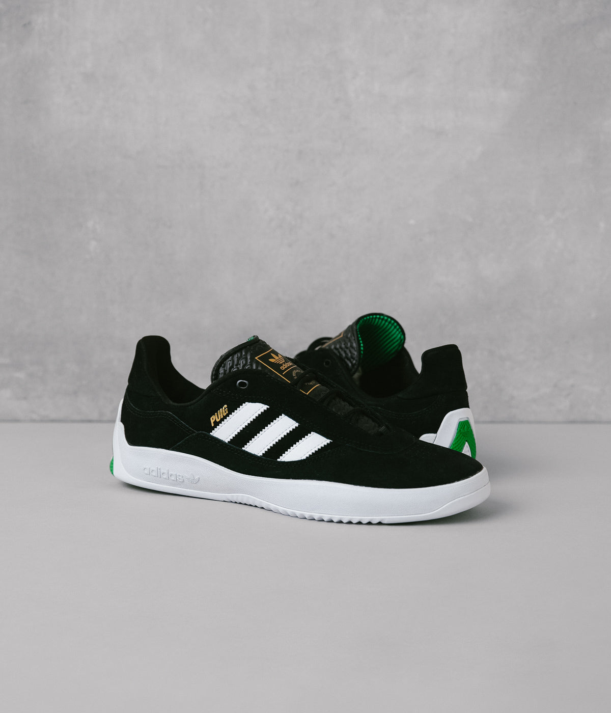 Adidas Puig Shoes Core Black White Vivid Green Flatspot