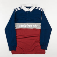 Adidas Rugby Polo Shirt - Mystery Red / Mystery Blue / Medium Grey Heather / White thumbnail