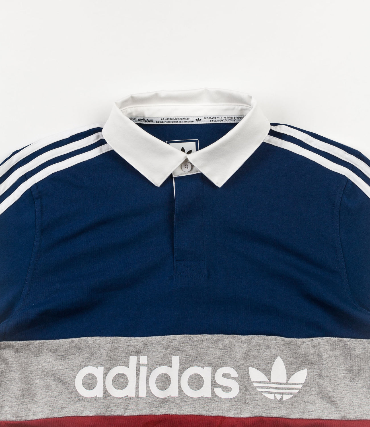 Adidas Rugby Polo Shirt - Mystery Red / Mystery Blue / Medium Grey Hea ...
