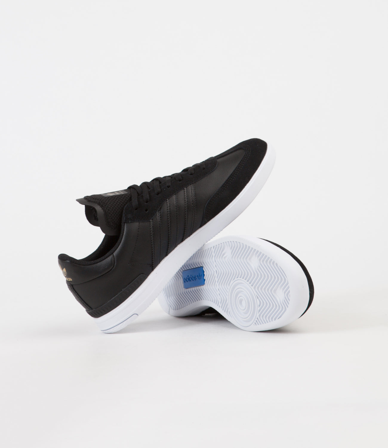 Adidas Samba ADV Shoes Core Black White Gold Metallic Flatspot