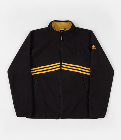 Adidas Sherpa Full Zip Jacket - Black / Active Gold