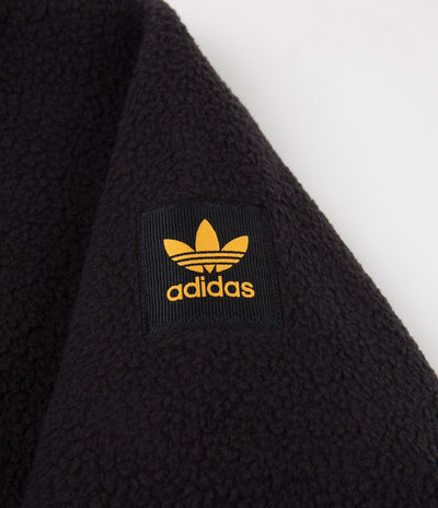 Adidas Sherpa Full Zip Jacket - Black / Active Gold