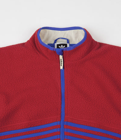 Adidas Sherpa Full Zip Jacket - Power Red / Hi-Res Blue / Haze Yellow