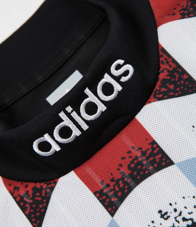 Adidas Silvas Jersey - Black / White / Clear Blue / Scarlet