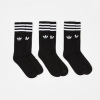 Adidas Solid Crew Socks - Black / White thumbnail