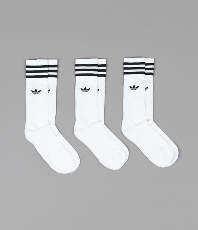 Adidas Solid Crew Socks - White / Black