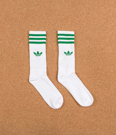 Adidas Solid Crew Socks - White / Red / Collegiate Navy / Green