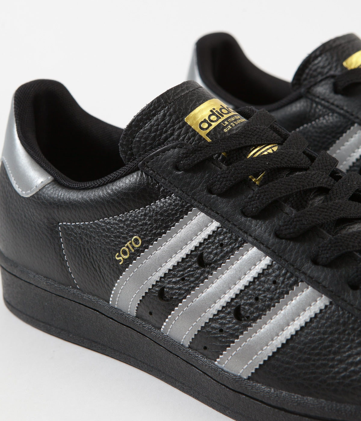Adidas superstar silver on sale black