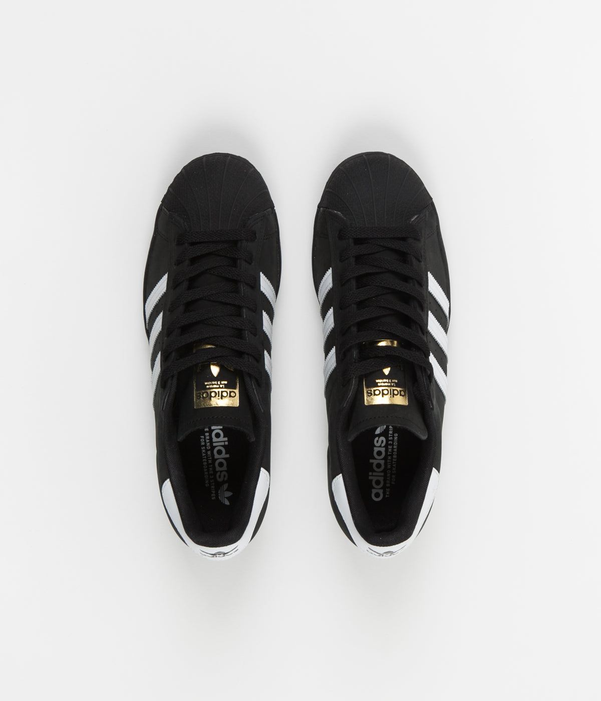 Adidas Superstar Shoes - Core Black / White / Gold Metallic | Flatspot