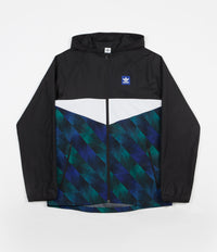 Adidas Towning Jacket - Black / White / Active Blue / Active Green