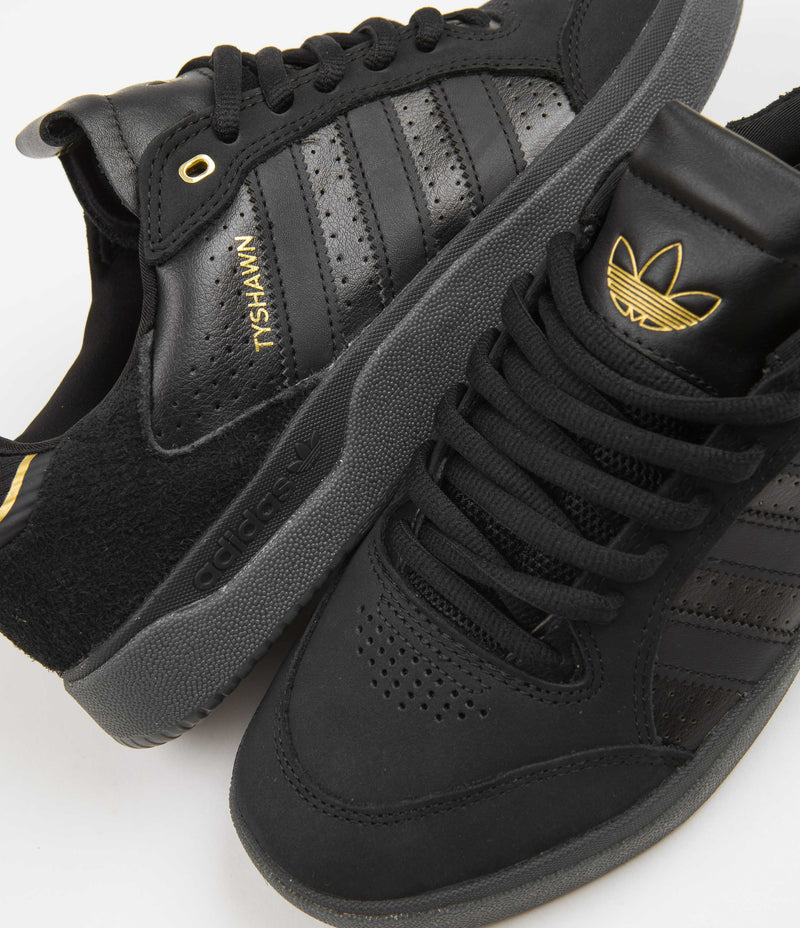 Adidas Tyshawn Low Shoes - Core Black / Core Black / Gold Metallic / C ...
