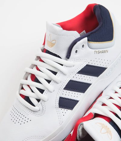 Adidas Tyshawn Shoes - FTWR White / Collegiate Navy / Gold Metallic
