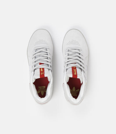 Adidas x Thrasher Tyshawn Shoes - White / Scarlet / Gold Metallic