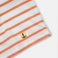 Armor Lux Breton Sailor Striped T-Shirt - Milk / Melon thumbnail