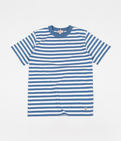 Armor Lux Heritage Striped Heavy Cotton T-Shirt - Moody Blue / White