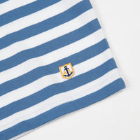 Armor Lux Heritage Striped Heavy Cotton T-Shirt - Moody Blue / White thumbnail