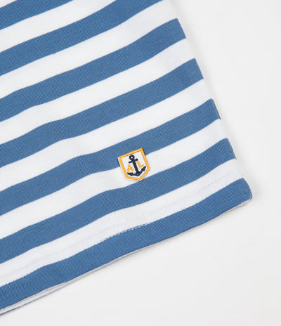 Armor Lux Heritage Striped Heavy Cotton T-Shirt - Moody Blue / White