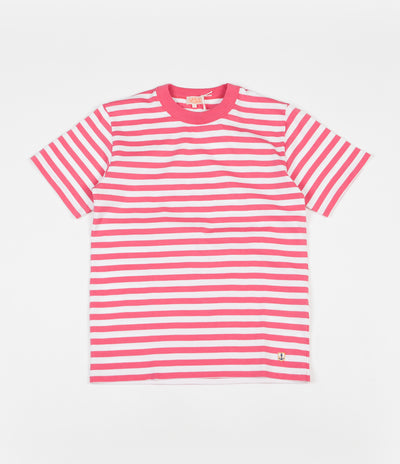 Armor Lux Heritage Striped Heavy Cotton T-Shirt - New Pink / White