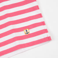 Armor Lux Heritage Striped Heavy Cotton T-Shirt - New Pink / White thumbnail