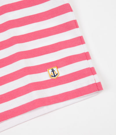 Armor Lux Heritage Striped Heavy Cotton T-Shirt - New Pink / White