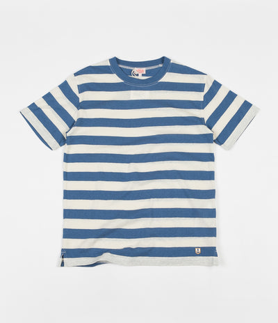 Armor Lux Heritage Striped Round Collar T-Shirt - Moody Blue / Nature