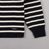 Armor Lux Stripe Knit Crewneck Sweatshirt - Navy / Nature thumbnail