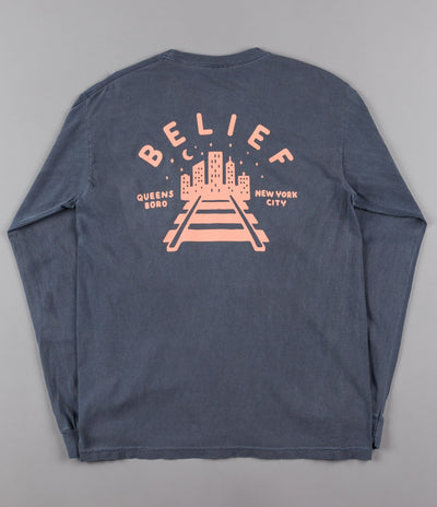 Belief Queensboro Long Sleeve Pocket T-Shirt - Denim