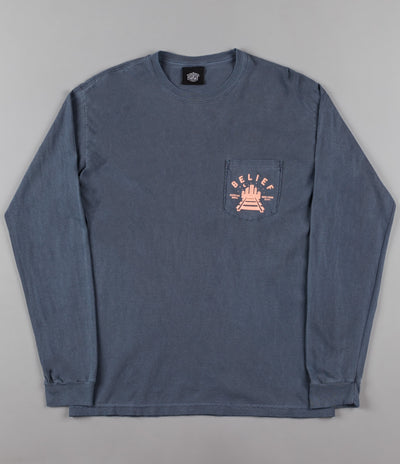 Belief Queensboro Long Sleeve Pocket T-Shirt - Denim