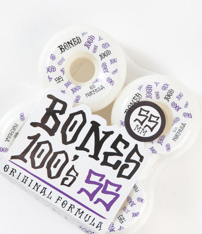 Bones 100's #3 V5 Sidecuts Wheels - White - 55mm