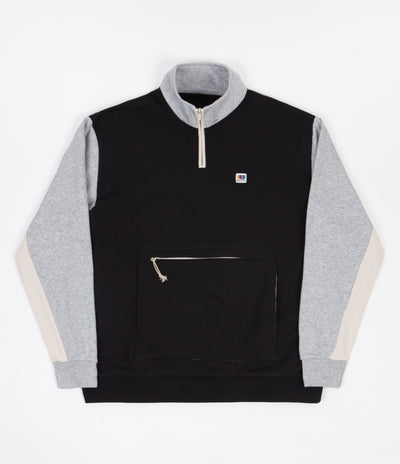 Brixton Alton 1/4 Zip Mock Neck Fleece - Black / Grey / Heather Grey / Beige