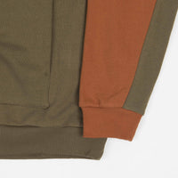 Brixton Alton 1/4 Zip Mock Neck Fleece - Military Olive / Caramel thumbnail
