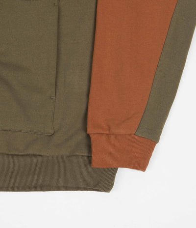 Brixton Alton 1/4 Zip Mock Neck Fleece - Military Olive / Caramel