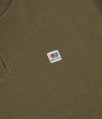Brixton Alton 1/4 Zip Mock Neck Fleece - Military Olive / Caramel